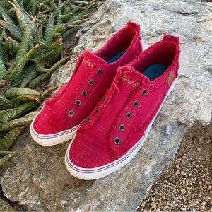 BLOWFISH Malibu Slip-On Twill Sneakers in Jester Red